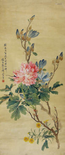 张兆祥（1852-1908） 富贵天香 设色绢本 立轴