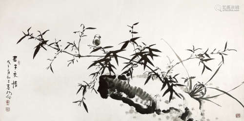 霍春阳（b.1946） 2008年作 君子交情 水墨纸本 镜片