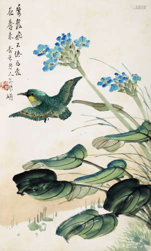 吴淑娟（1853-1930） 鸟语花香 设色纸本 立轴