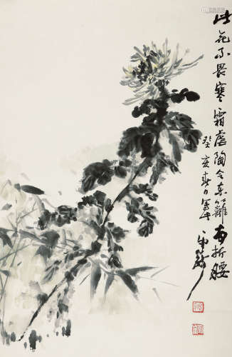 刘止庸（1910-1996） 1983年作 花卉 设色纸本 立轴