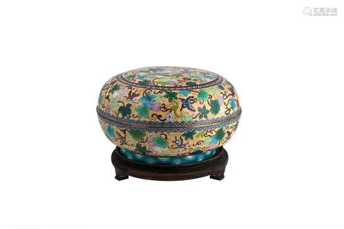 ANTIQUE QING DYNASTY CHINESE ENAMEL LIDDED POT/BOWL, TRINKET BOX