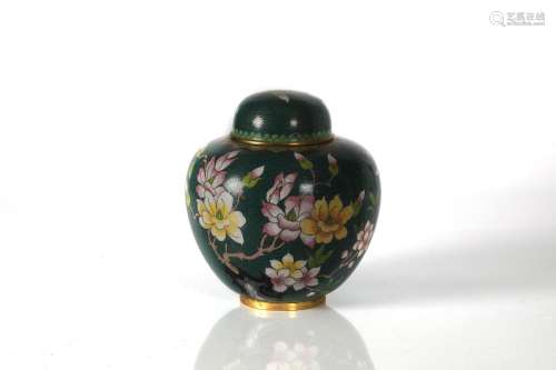 CLOISONNE ENAMEL GINGER JAR IN THE CHINESE STYLE
