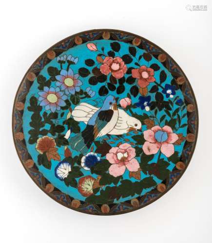JAPANESE MEIJI PERIOD CLOISONNE CHARGER PLATE