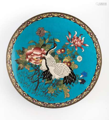 JAPANESE MEIJI PERIOD CLOISONNE CHARGER PLATE