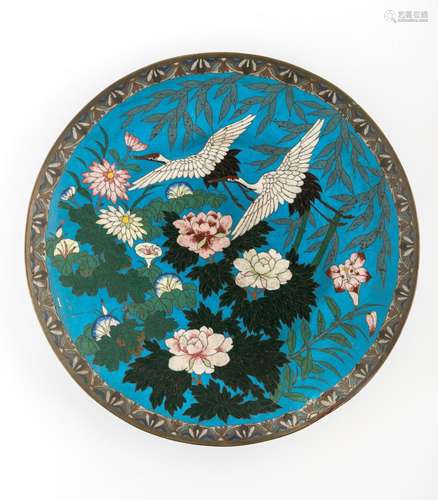 JAPANESE MEIJI PERIOD CLOISONNE CHARGER PLATE