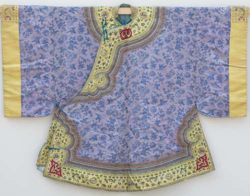 PURPLE CHINESE EMBROIDERED SILK LADY’S ROBE