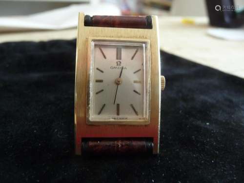 OMEGA SOLID 14K TANK WATCH