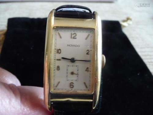 RARE LIMITED EDITION MOVADO SOLID 18K MAN'S WATCH W/ BOX