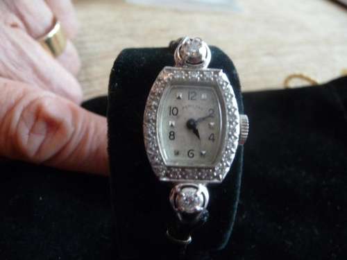 .65 CARAT DIAMOND PLATINUM HAMILTON LADIES WATCH