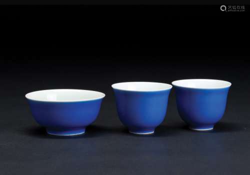 蓝釉碗·杯一组