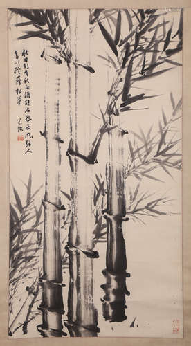 CHINESE INK AND COLOR SCROLL PAINTING