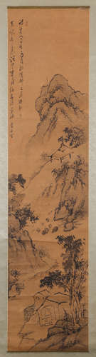 CHINESE INK AND COLOR SCROLL PAINTING