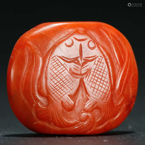 CHINESE RED AGATE BEAD