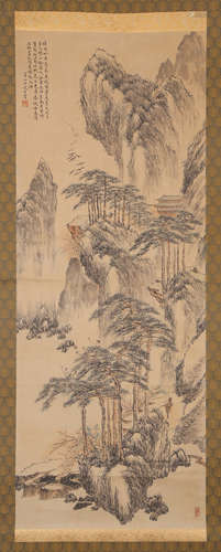 CHINESE INK AND COLOR SCROLL PAINTING