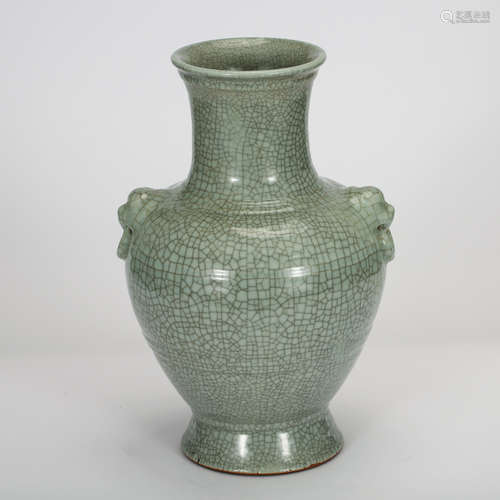 CHINESE CRACKLE GLAZED ZUN VASE