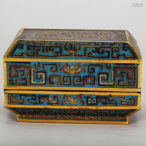 CHINESE CLOISONNE ARCHAIC MOTIF BOX