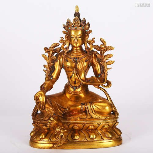 CHINESE GILT BRONZE FIGURE OF TARA