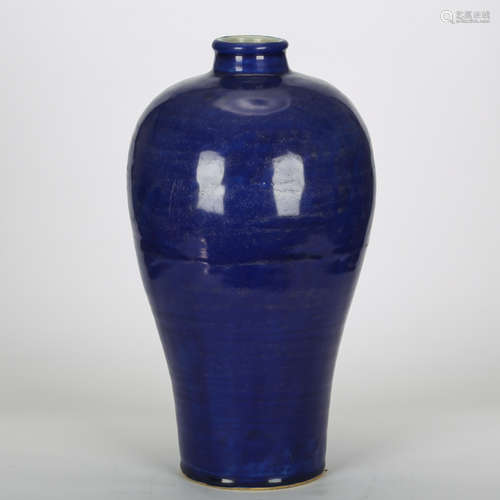 CHINESE BLUE GLAZED MEIPING VASE