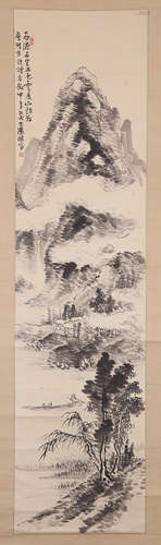 CHINESE INK AND COLOR SCROLL PAINTING