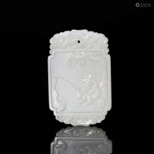 CHINESE WHITE JADE PLAQUE