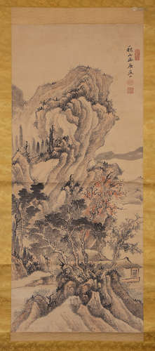 CHINESE INK AND COLOR SCROLL PAINTING