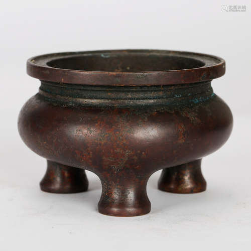 CHINESE BRONZE TRIPOD CENSER