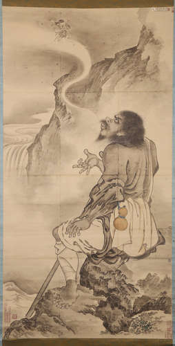 CHINESE INK AND COLOR SCROLL PAINTING