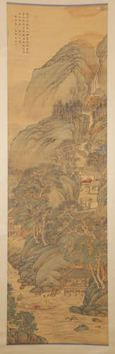 CHINESE INK AND COLOR SCROLL PAINTING