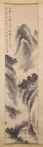 CHINESE INK AND COLOR SCROLL PAINTING