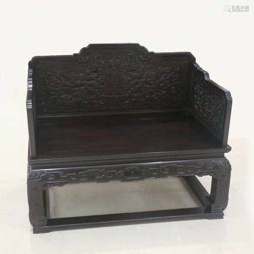 CHINESE HARDWOOD CARVED KING'S THRONE