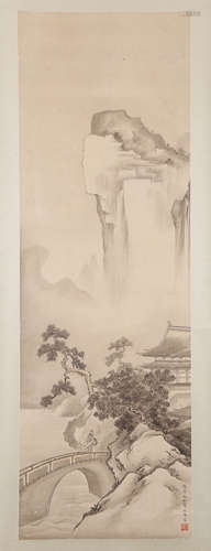 CHINESE INK AND COLOR SCROLL PAINTING