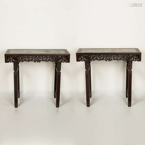 CHINESE PAIR OF ROSEWOOD TABLES