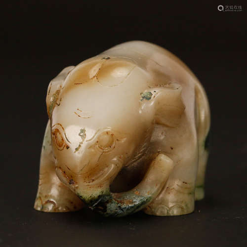 CHINESE JADE FIGURE OF BEAST