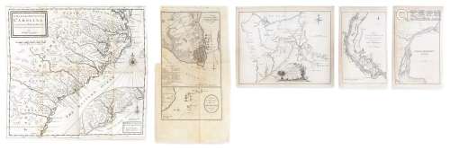 FIVE ANTIQUE MAPS OF THE SOUTHERN AND MIDWESTERN UNITED STATES All disbound from early volumes. 1) 
