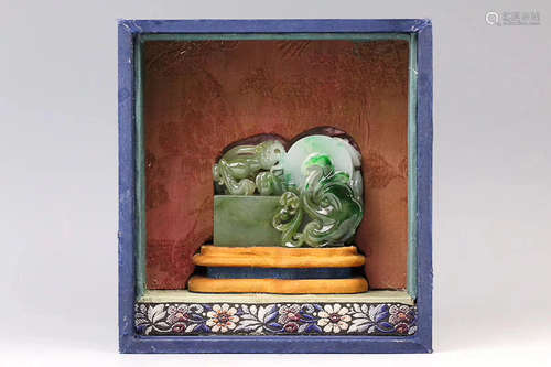 17-19TH CENTURY, A DRAGON DESIGN OLD JADEITE STAMP, QING DYNASTY