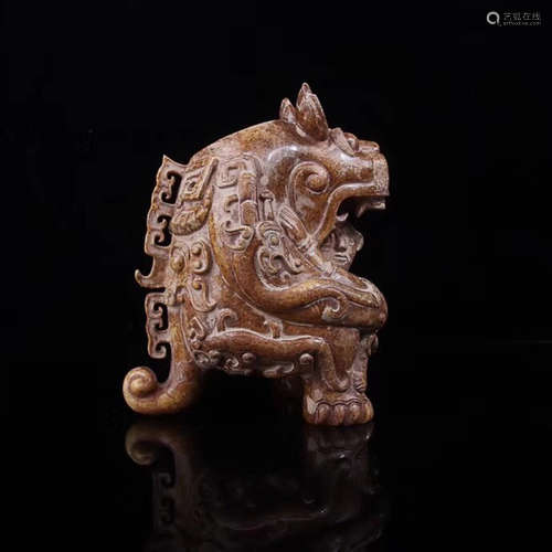 A BEAST DESIGN HETIAN JADE VESSEL