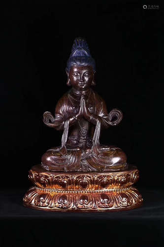 17-19TH CENTURY, A GUANYIN DESIGN EAGLEWOOD FIGURE, QING DYNASTY