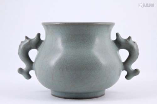 Song Guan Yao Crackle Porcelain Brush Pot