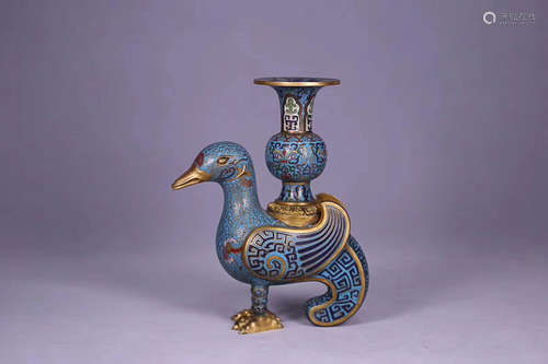 17-19TH CENTURY, A CLOISONNE CHICKEN DESIGN VESSEL, QING DYNASTY