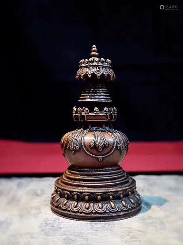 A TIBETAN BRONZE GARDANG TOWER