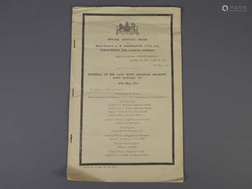 A Special District Order by Major General A.E. Codrington, Cavalry C.B.