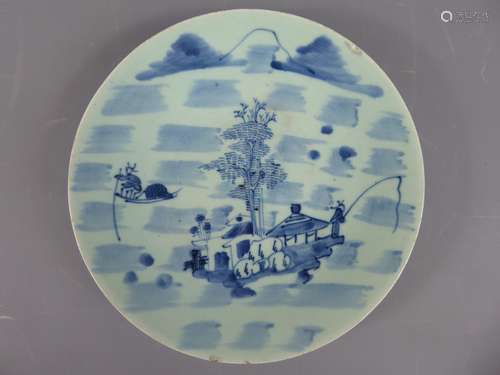 Antique Chinese Blue & White Plate