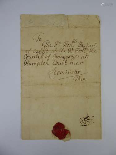 GB 1751 Entire Letter Hereford to Earl of Oxford