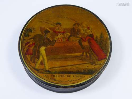 A Georgian Papier Mache Snuff Box