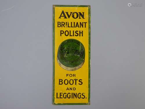 An Avon Boot Polish Enamel Advertising Door Panel