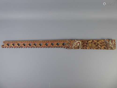 An Antique Malagan/Oceania Ceremonial Painted Wood Frieze