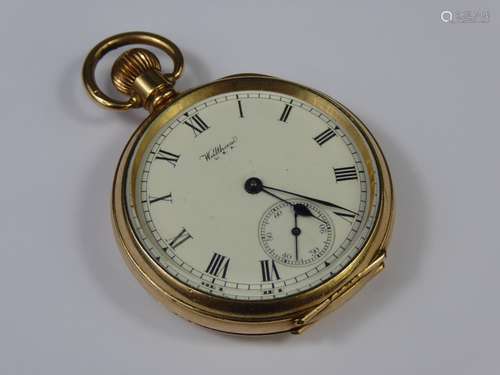 A Waltham USA Rolled Gold Open Faced Pocket Watch