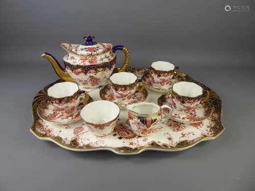 Antique Crown Derby Tea Set and Oval Tray