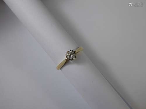 A 9ct Yellow Gold Solitaire Diamond Ring