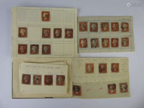 GB 1841 13 Reds x 160 in three old approval books.